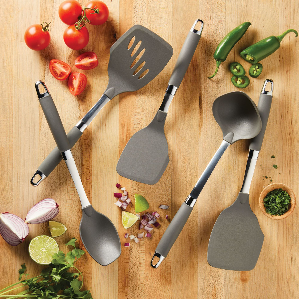 Anolon Tools And Gadgets Suregrip Nonstick Kitchen / Cooking Utensil Set, 5 Piece